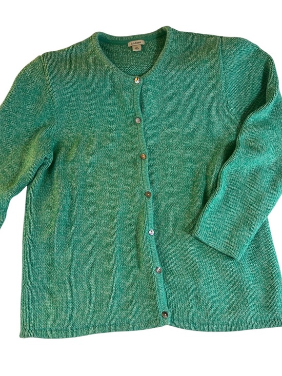 L.L. Bean Sweaters - L.L. Bean Women's green Marled Button-Front Cardigan XL